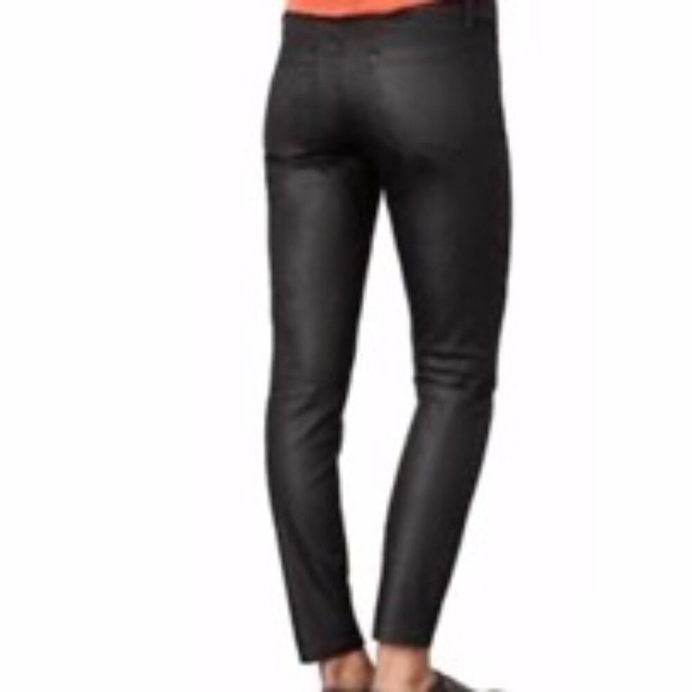 prAna Jett Coated Waxed Black Skinny Fitted Lo-Rise Ankle Jeans Pants Size 8 EUC - Picture 2 of 9